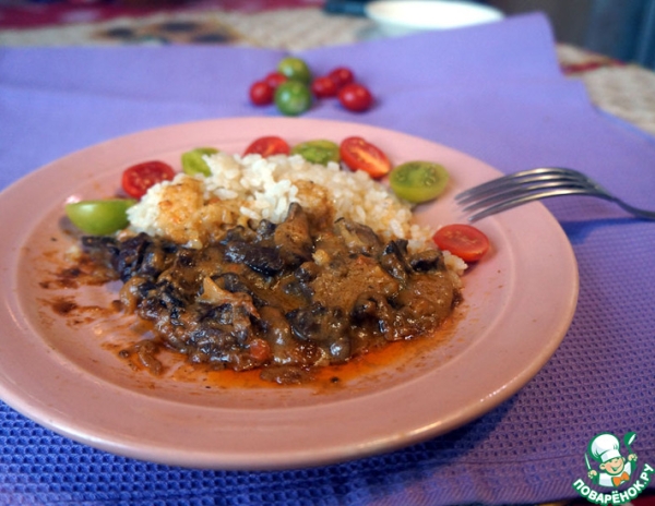 Бефстроганов из говяжьего сердца