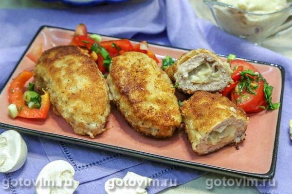 Зразы с начинкой из соуса бешамель с грибами Зразы с начинкой из соуса бешамель с грибами