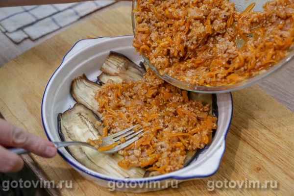 Греческая мусака из баклажанов с мясом в микроволновке Греческая мусака из баклажанов с мясом в микроволновке