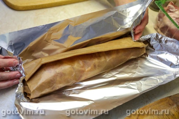 Рулет из свинины с острым перцем, беконом и сыром Рулет из свинины с острым перцем, беконом и сыром