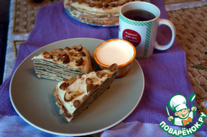 Блинный пирог с грибами