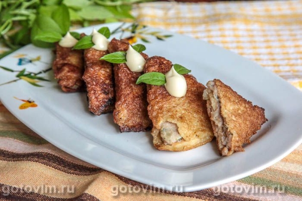 Блины-треугольники с начинкой