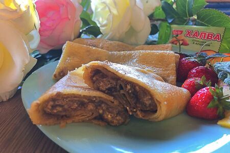 Блинчики с халвой Блинчики с халвой