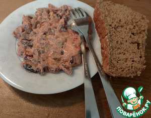 Блюдо из баклажана, фасоли с чесноком Блюдо из баклажана, фасоли с чесноком