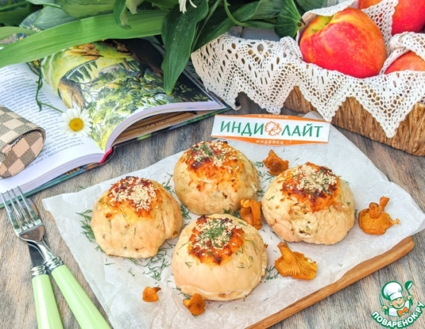 Бомбочки из индейки с лисичками Бомбочки из индейки с лисичками