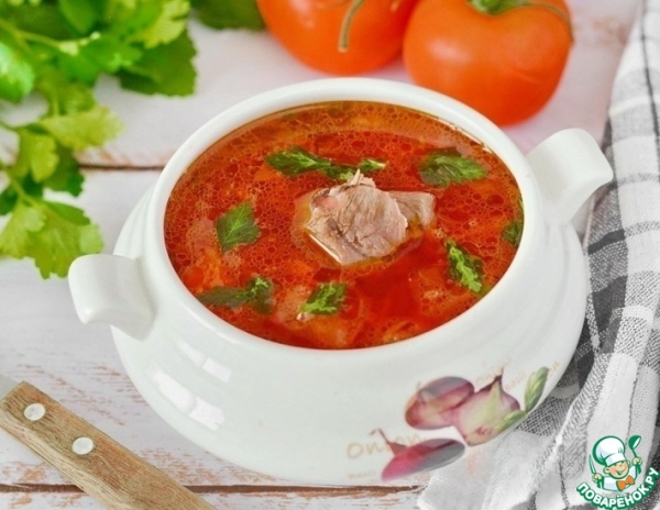 Борщ с бараниной и печёной свеклой Борщ с бараниной и печёной свеклой