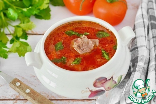 Борщ с бараниной и печёной свеклой Борщ с бараниной и печёной свеклой