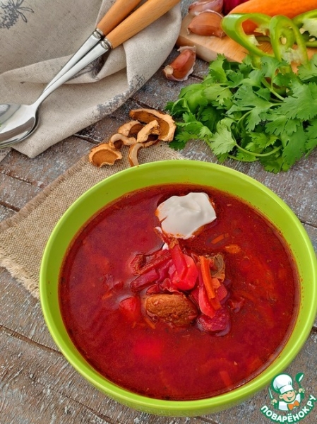 Борщ с белыми грибами и тмином Борщ с белыми грибами и тмином