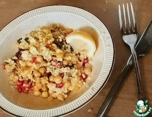 Брокколи с нутом и лимонным булгуром Брокколи с нутом и лимонным булгуром