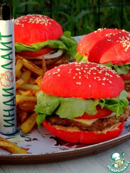 Бургер-гриль "красный бархат"