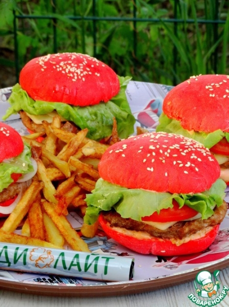 Бургер-гриль "красный бархат"