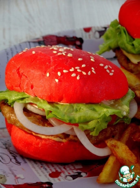 Бургер-гриль "красный бархат"