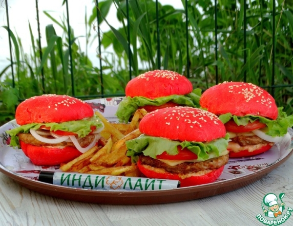 Бургер-гриль "красный бархат"