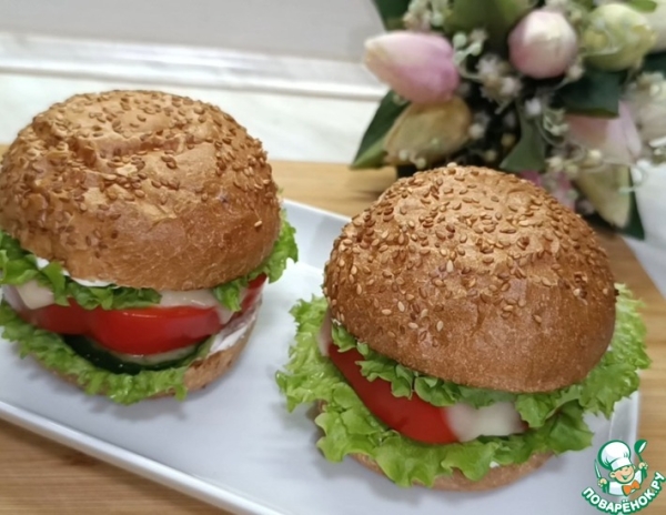 Бургер с котлетой в перце Бургер с котлетой в перце