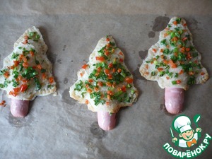 Бутерброд с сосиской "Ёлочка" Бутерброд с сосиской "Ёлочка"