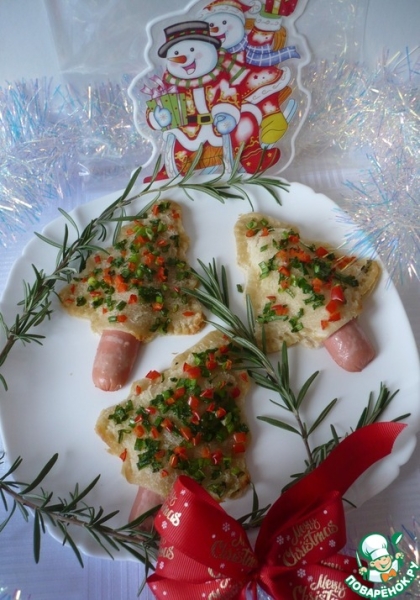 Бутерброд с сосиской "Ёлочка" Бутерброд с сосиской "Ёлочка"