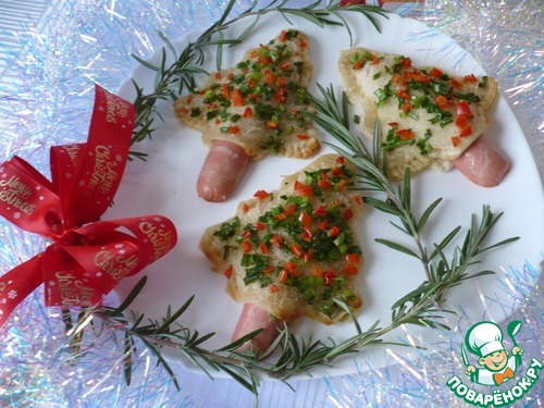 Бутерброд с сосиской "Ёлочка" Бутерброд с сосиской "Ёлочка"