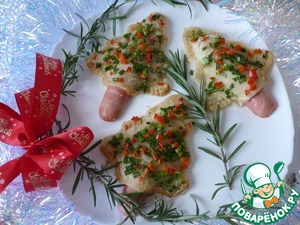 Бутерброд с сосиской "Ёлочка" Бутерброд с сосиской "Ёлочка"