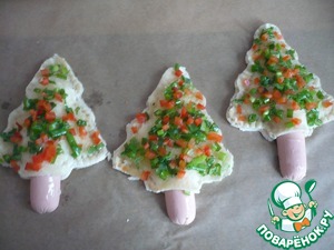 Бутерброд с сосиской "Ёлочка" Бутерброд с сосиской "Ёлочка"