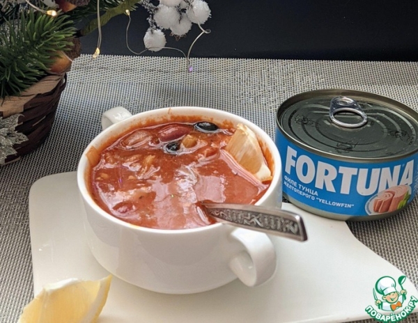 Быстрая похлебка из фасоли и тунца