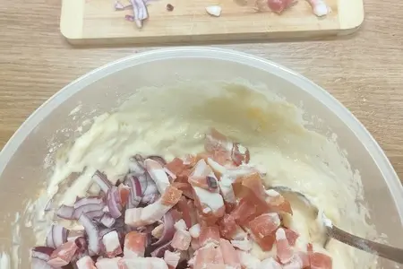 Быстрый тарт фламбе (творожно-сырное тесто) Быстрый тарт фламбе (творожно-сырное тесто)