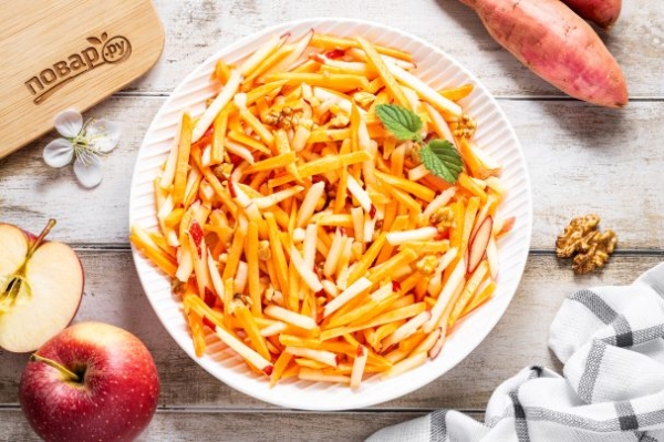 Салат из батата и яблок Салат из батата и яблок