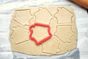 Стеклянное печенье "Снеговик в домике"