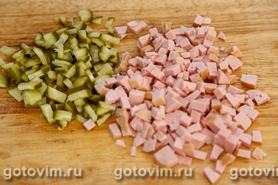 Картофель, фаршированный салатом оливье Картофель, фаршированный салатом оливье