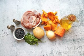 Суп с индейкой, лисичками и чечевицей Суп с индейкой, лисичками и чечевицей