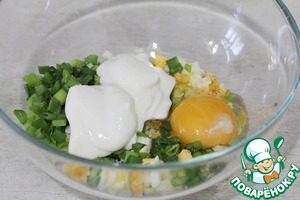 Вафли с яйцом и зеленым луком