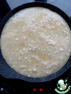 Полента-блин с творогом и сыром