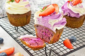 Лавандовые капкейки