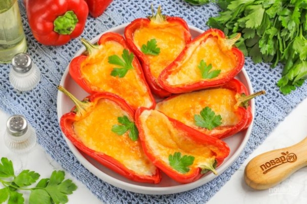Красный перец с сыром Красный перец с сыром