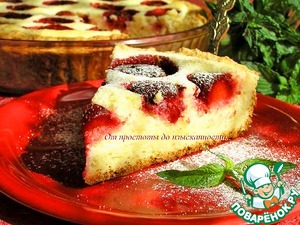 Творожный пирог с клубникой