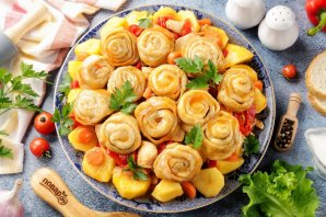 Штрули с курицей и картошкой Штрули с курицей и картошкой