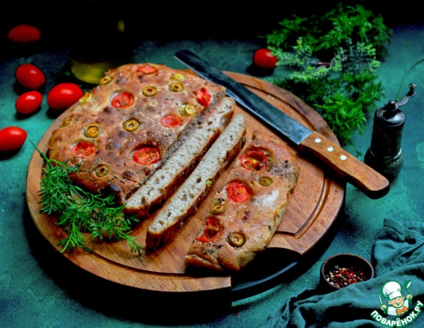 Цельнозерновая фокачча на закваске