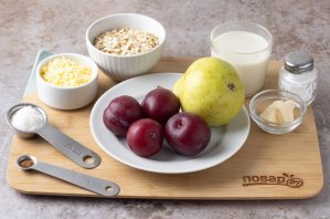 Овсяная каша с сыром и фруктами Овсяная каша с сыром и фруктами