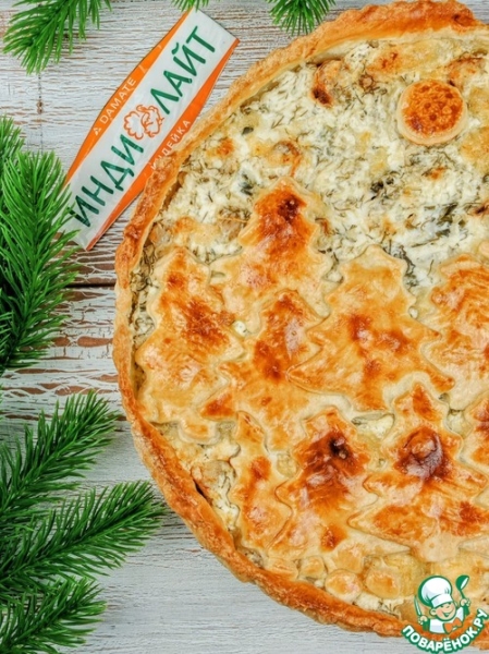 Пирог с колбасками и творожным сыром Пирог с колбасками и творожным сыром