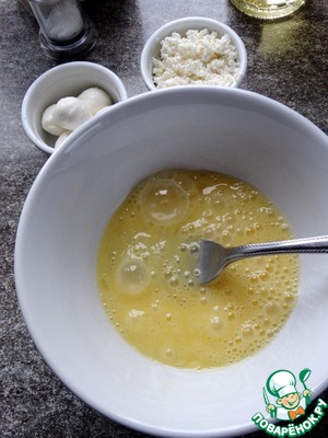 Полента-блин с творогом и сыром