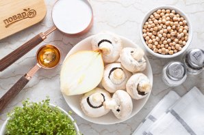Нут с грибами в сливочном соусе Нут с грибами в сливочном соусе