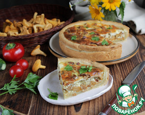 Заливной пирог с лисичками
