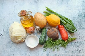 Винегрет со свежей капустой и огурцом Винегрет со свежей капустой и огурцом