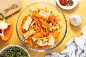 Соевая спаржа с овощами Соевая спаржа с овощами