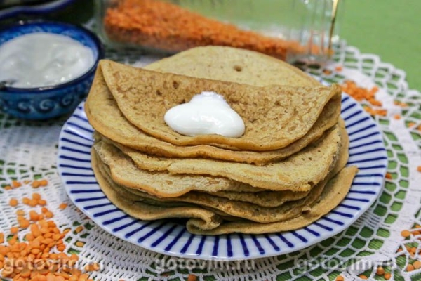 Блины из красной чечевицы (без яиц)