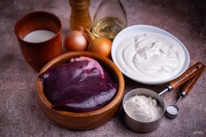 Печень говяжья в сметане