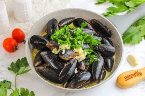 Мидии в сливочно-чесночном соусе Мидии в сливочно-чесночном соусе