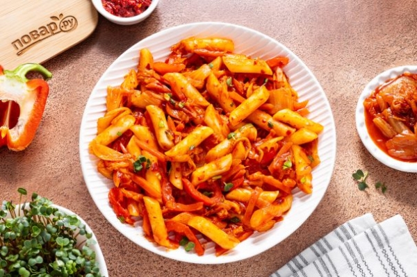 Токпокки с кимчи