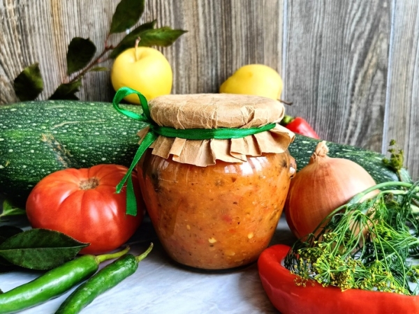 Кабачковая икра с яблоками и грибами Кабачковая икра с яблоками и грибами