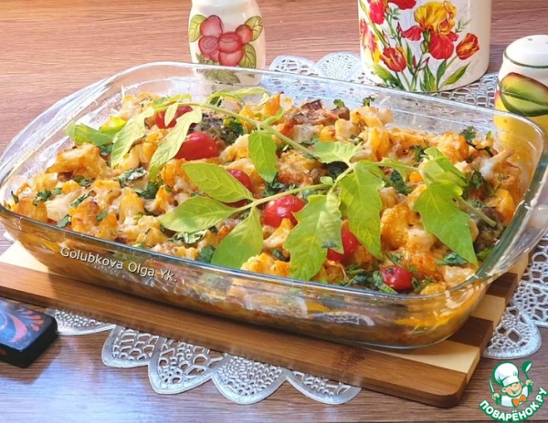 Цветная капуста с грибами