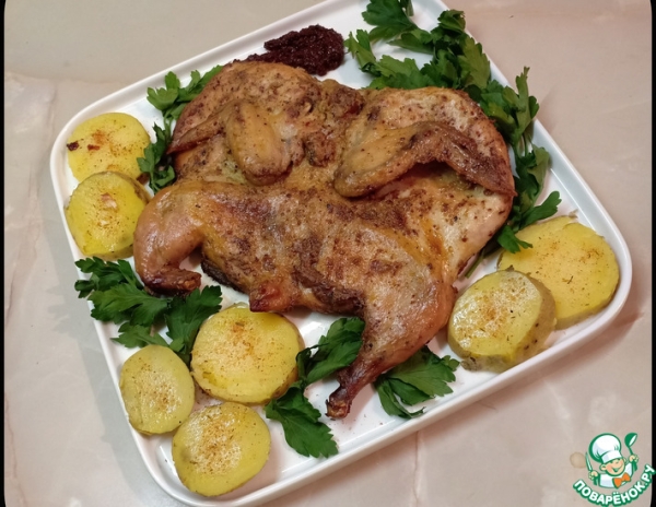 Цыплята-корнишоны, запеченные в духовке